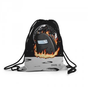 Merch Black Sack Backpack Among Us Fire