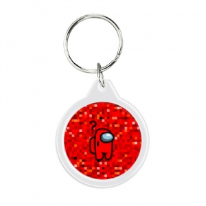 Buy red pixel round keychain among us 8bit - product collection