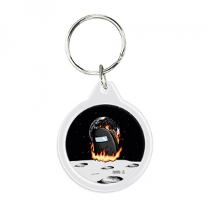 Buy black round keychain among us fire - product collection