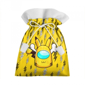 Merchandise Yellow Gift Bag Among Us Pikachu