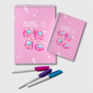 Merchandise Pink Notepad Among Us Egg Head