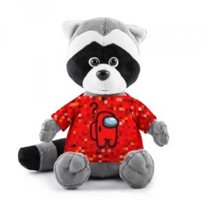 Merchandise Red Pixel Plush Raccoon Among Us 8Bit