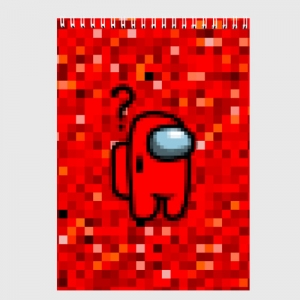 Merchandise Red Pixel Sketchbook Among Us 8Bit