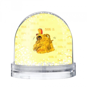 Collectibles Snow Globe Among Us Yellow Imposter Pointing