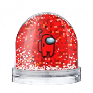 Merchandise Red Pixel Snow Globe Among Us 8Bit