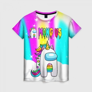 Merch Rainbow Women'S T-Shirt Unicorn Among Us