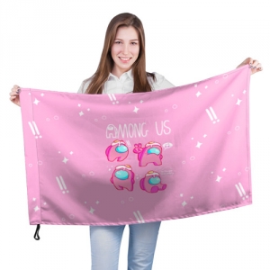 Merchandise Pink Large Flag Among Us Egg Head