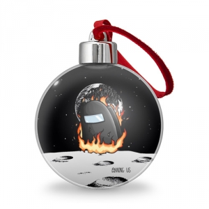 Merch Black Christmas Tree Ball Among Us Fire