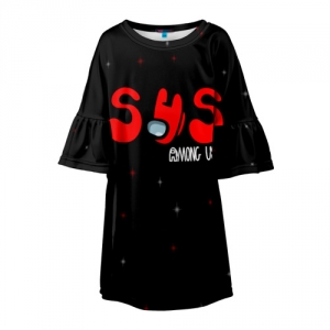 Merchandise Girls Dress Among Us Sus Red Imposter Black