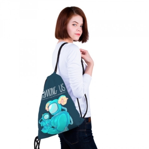 Cyan Sack backpack Among Us Spaceman Art Idolstore - Merchandise and Collectibles Merchandise, Toys and Collectibles
