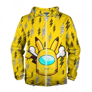 Merchandise Yellow Men'S Windbreaker Among Us Pikachu