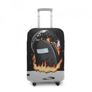 Buy black suitcase cover among us fire - product collection