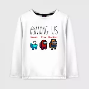 Buy kids long sleeve among us noob pro hacker cotton - product collection