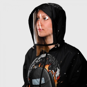 Buy black mesh face screen windbreaker among us fire - product collection