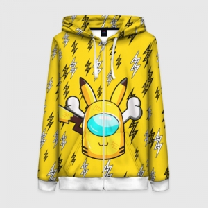 Merchandise Yellow Women'S Zip-Up Hoodie Among Us Pikachu