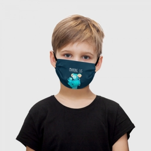 Cyan Kids face mask Among Us Spaceman Art Idolstore - Merchandise and Collectibles Merchandise, Toys and Collectibles