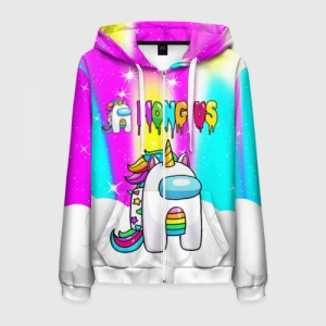 Merchandise Rainbow Zipper Hoodie Unicorn Among Us