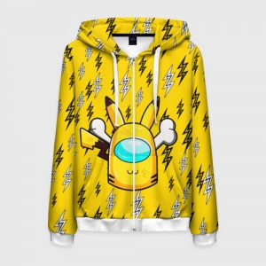 Merchandise Yellow Zipper Hoodie Among Us Pikachu