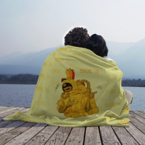 Plaid throw Among Us Yellow Imposter Pointing Idolstore - Merchandise and Collectibles Merchandise, Toys and Collectibles