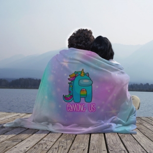Among us Plaid throw Rainbow Unicorn Idolstore - Merchandise and Collectibles Merchandise, Toys and Collectibles