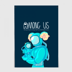 Cyan Poster Among Us Spaceman Art Idolstore - Merchandise and Collectibles Merchandise, Toys and Collectibles 2