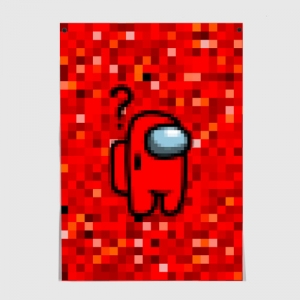 Merch Red Pixel Poster Among Us 8Bit
