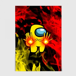 Merchandise Fire Mage Poster Among Us Flames