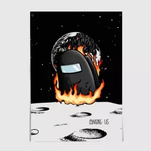 Buy black poster among us fire size a3 297 mm x 420 mm - product collection