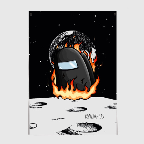 Black Poster Among Us Fire Size A3 297 Mm X 420 Mm - Idolstore -  Merchandise And Collectibles