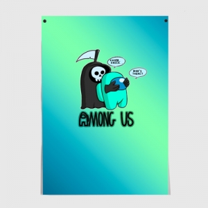 Merchandise Poster Among Us Death Behind Cyan