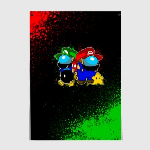 Merch Poster Among Us Mario Luigi