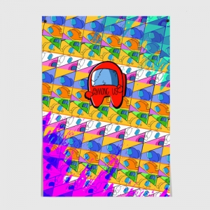 Merch Poster Among Us Pattern Colored