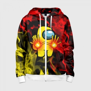Buy fire mage kids zip-up hoodie among us flames - product collection