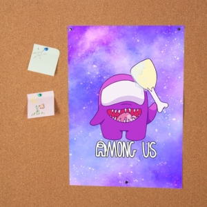 Poster Among us Imposter Purple Size A3 297 mm x 420 mm Idolstore - Merchandise and Collectibles Merchandise, Toys and Collectibles