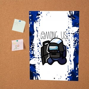Poster Swat Among Us White blue Size A3 297 mm x 420 mm Idolstore - Merchandise and Collectibles Merchandise, Toys and Collectibles