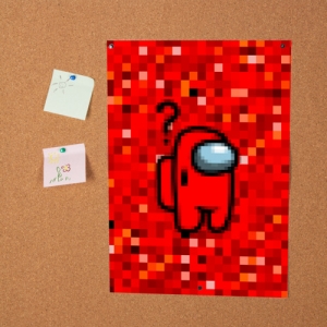 Red pixel Poster Among Us 8bit Idolstore - Merchandise and Collectibles Merchandise, Toys and Collectibles