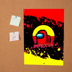 Poster Among Us Impostor Red Yellow Idolstore - Merchandise and Collectibles Merchandise, Toys and Collectibles