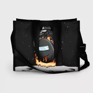 Buy black shopping bag among us fire - product collection