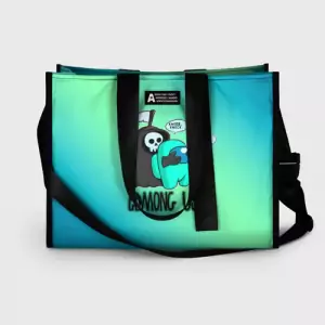 Buy shopping bag among us death behind cyan - product collection