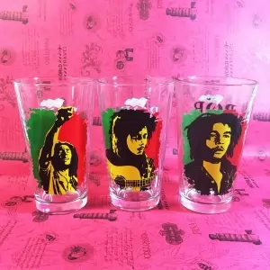 Glass Glasses Set Bob Marley Cup Idolstore - Merchandise and Collectibles Merchandise, Toys and Collectibles 2