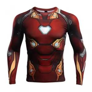 Buy iron man rashguard long sleeve infinity war 2018 armor - product collection