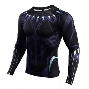 Black Panther Rashguard long sleeve Purple 2018 Gear Idolstore - Merchandise and Collectibles Merchandise, Toys and Collectibles 2