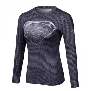 Rash guard womens Superman Dark Workout Female Idolstore - Merchandise and Collectibles Merchandise, Toys and Collectibles 2