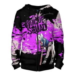 Zipper hoodie Harley Quinn Purple black Idolstore - Merchandise and Collectibles Merchandise, Toys and Collectibles 2
