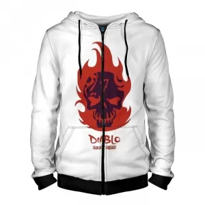 Buy zipper hoodie el diablo logo white - product collection