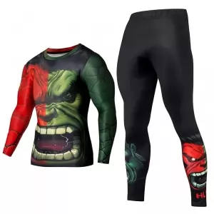 Red Hulk Rage Rashguard set Crossfit Idolstore - Merchandise and Collectibles Merchandise, Toys and Collectibles