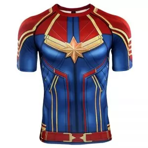 Rashguard Captain Marvel Blue Red Compression tee Idolstore - Merchandise and Collectibles Merchandise, Toys and Collectibles 2
