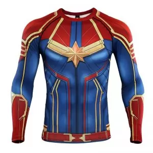 Rash guard Captain Marvel Blue Red Compression gear Idolstore - Merchandise and Collectibles Merchandise, Toys and Collectibles 2