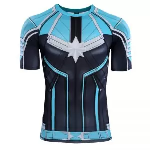 Captain Marvel Rashguard Blue yon-rogg shirt Idolstore - Merchandise and Collectibles Merchandise, Toys and Collectibles 2