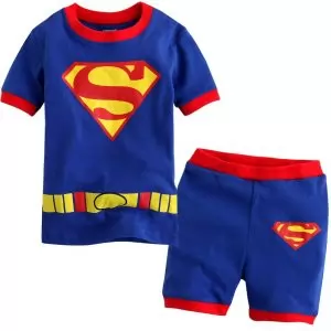 Buy kids t-shirts shorts set superman retro logo pjs - product collection